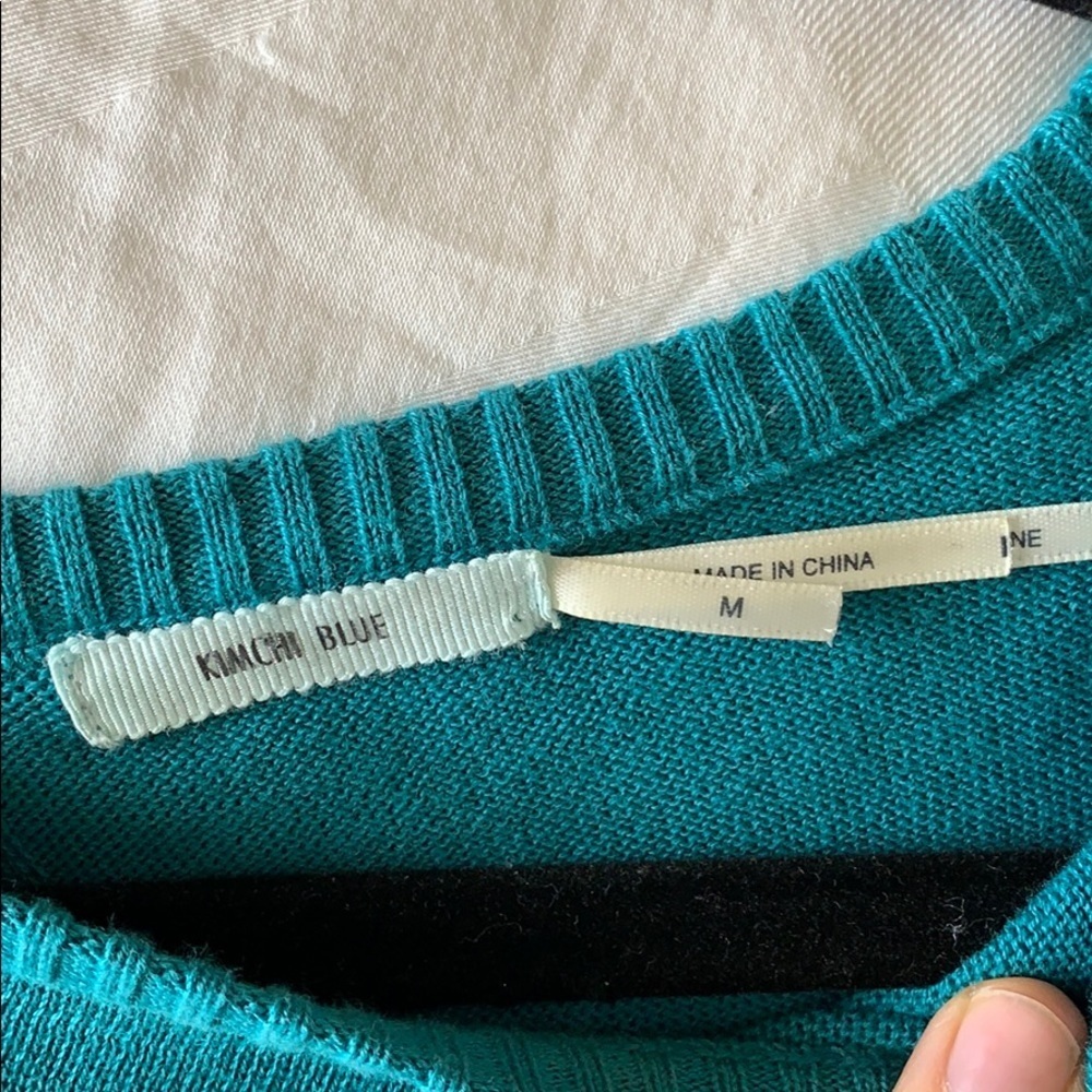 Kimchi Blue Teal Short Sleeve Knit Top - Picture 3 of 4